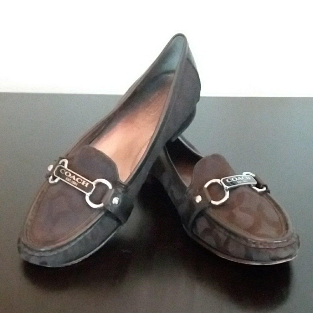 Black Coach Logo Dress Flats / Loafers 7.5B